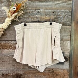 Aerie High Waist Cream Shorts